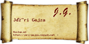 Jári Gejza névjegykártya